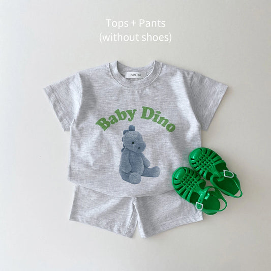 Summer Toddler Boy 3D Bear Printed T shirts Tops-Breathable Shorts