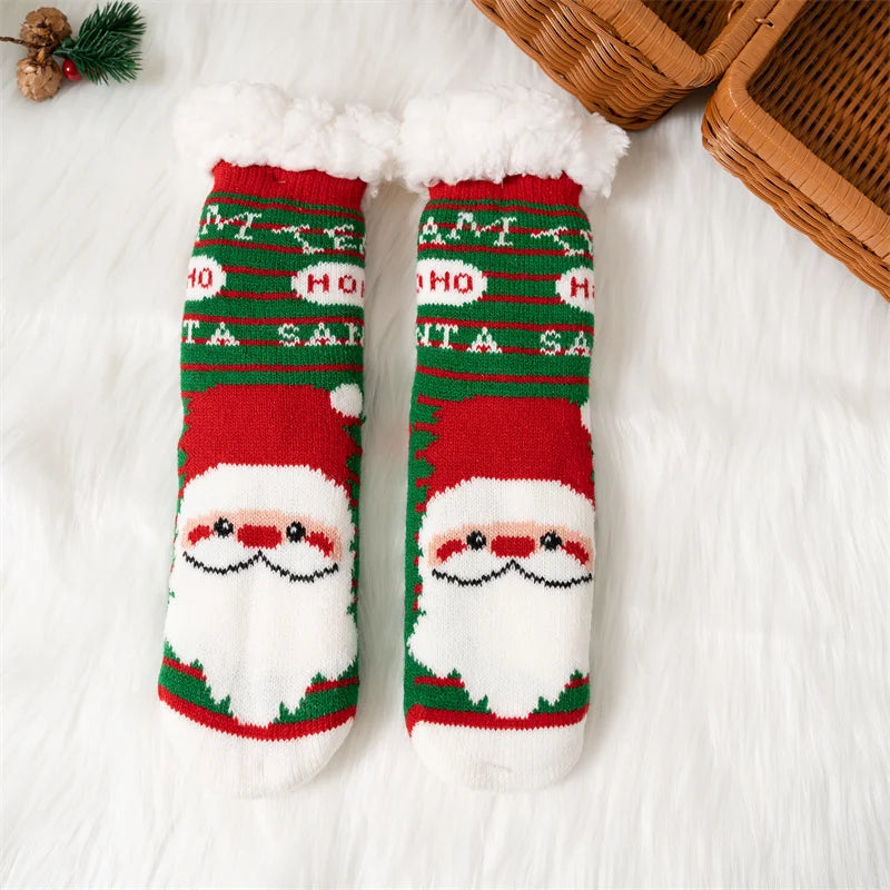 Stay cozy this holiday season with our Winter Kids Cartoon Cotton Thermal Non-Slip Christmas Socks!