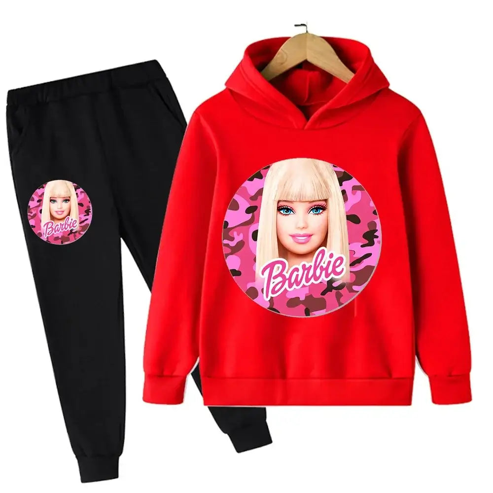 Get your little ones ready for a playful autumn with our Barbie Hoodie Tracksuit Sets!