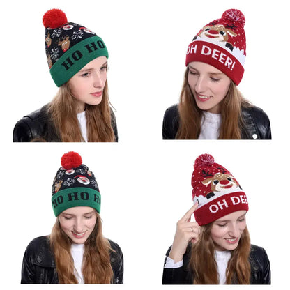 Have a holly, jolly Christmas with our Creative Flashing Led Christmas Winter Warm Knitted Cap!