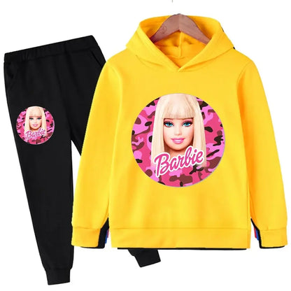 Get your little ones ready for a playful autumn with our Barbie Hoodie Tracksuit Sets!