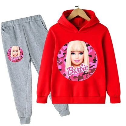 Get your little ones ready for a playful autumn with our Barbie Hoodie Tracksuit Sets!