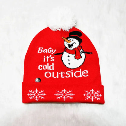 Have a holly, jolly Christmas with our Creative Flashing Led Christmas Winter Warm Knitted Cap!