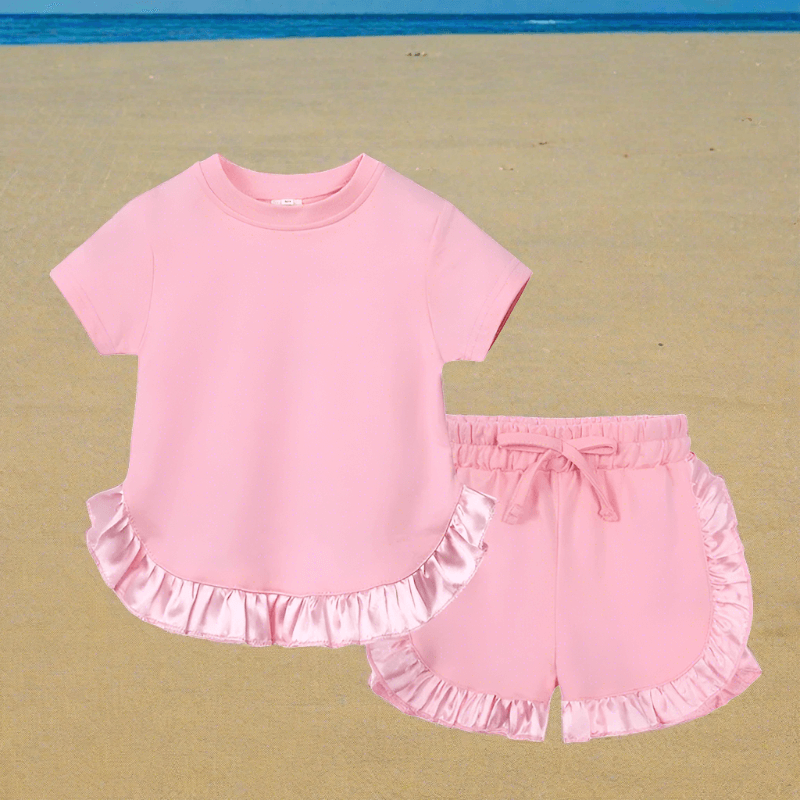 Elevate her summer with our Toddler Girls' Ruffled Top-Shorts set. Perfect for any occasion, crafted for comfort and style. 