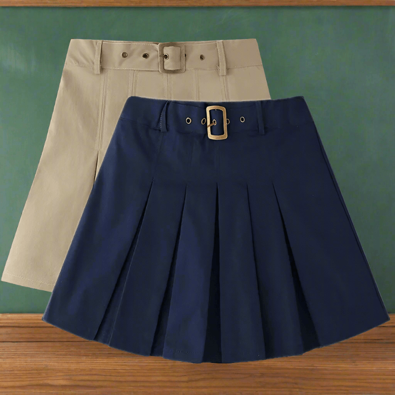 Get your little girl ready for school with our Back To School Uniform Pleated Scooter Skirt!