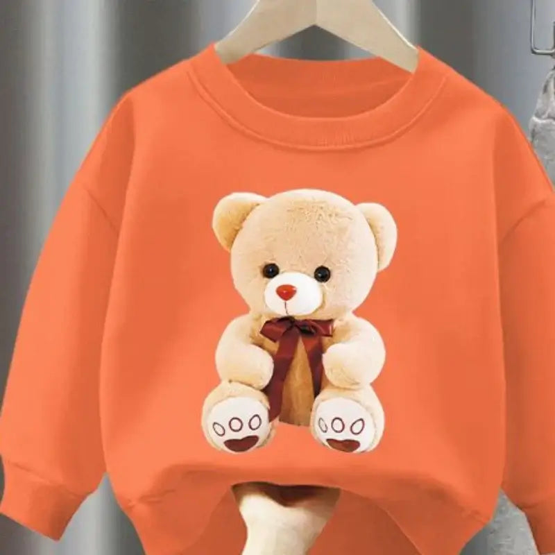 Get your little one ready for the colder months with our Winter Girls Cartoon Bear Printed Sweatshirt & Pants set!