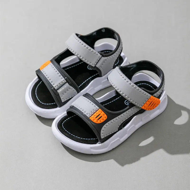 Summer Boys Leather Sport Soft Non-slip Casual Sandals