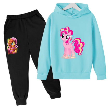 Your daughter's new favorite outfit just arrived—the Girls Winter Hoodie Printed Cartoon Sweatshirt+Long Pants is so cozy, she might refuse to take it off.