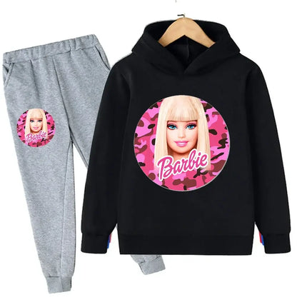 Get your little ones ready for a playful autumn with our Barbie Hoodie Tracksuit Sets!