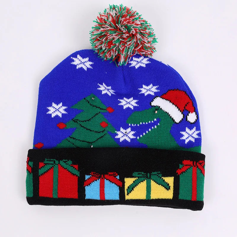 Have a holly, jolly Christmas with our Creative Flashing Led Christmas Winter Warm Knitted Cap!