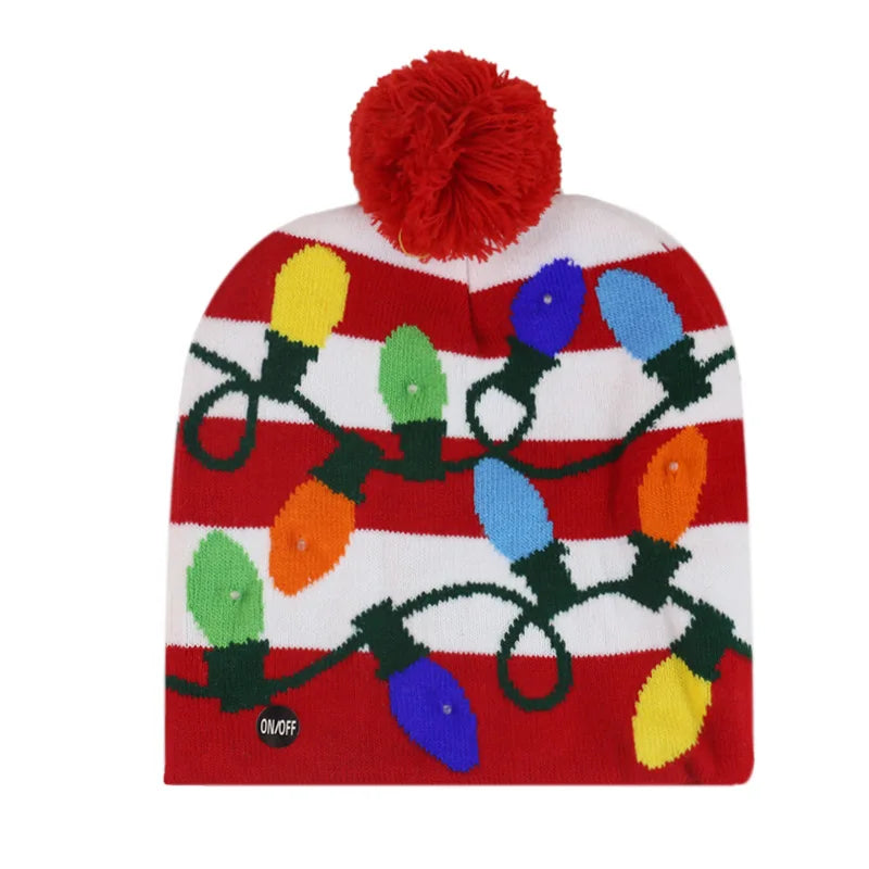 Have a holly, jolly Christmas with our Creative Flashing Led Christmas Winter Warm Knitted Cap!