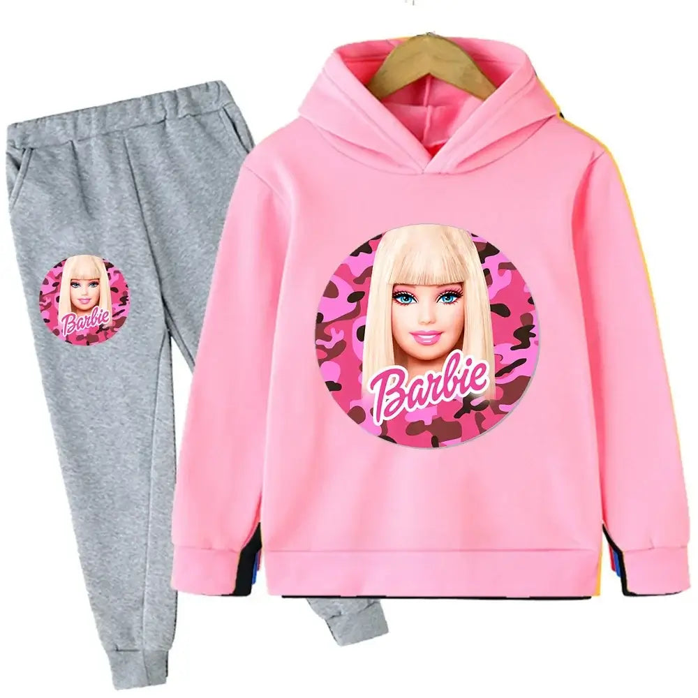 Get your little ones ready for a playful autumn with our Barbie Hoodie Tracksuit Sets!