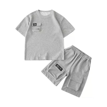 Summer Boys Big Pocket Shorts and Matching T-Shirt