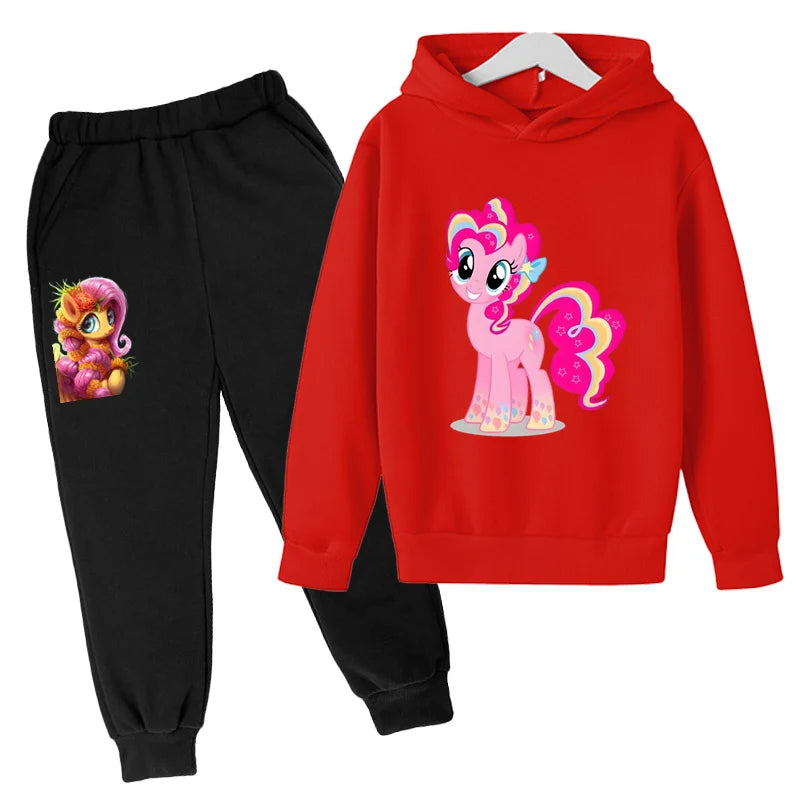 Your daughter's new favorite outfit just arrived—the Girls Winter Hoodie Printed Cartoon Sweatshirt+Long Pants is so cozy, she might refuse to take it off.