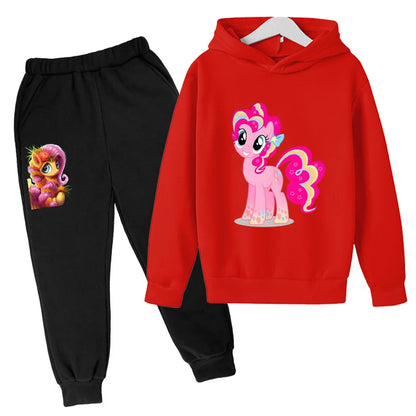 Your daughter's new favorite outfit just arrived—the Girls Winter Hoodie Printed Cartoon Sweatshirt+Long Pants is so cozy, she might refuse to take it off.