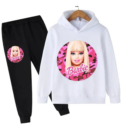 Get your little ones ready for a playful autumn with our Barbie Hoodie Tracksuit Sets!