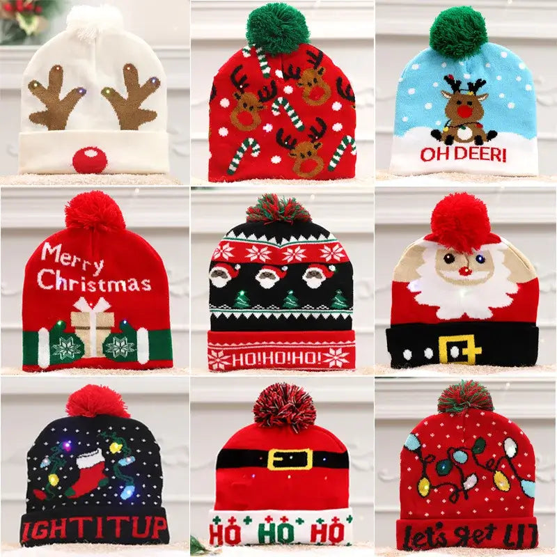 Have a holly, jolly Christmas with our Creative Flashing Led Christmas Winter Warm Knitted Cap!