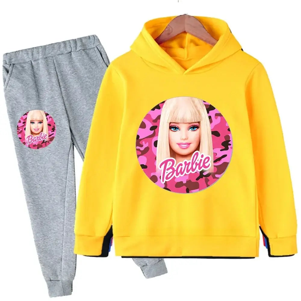 Get your little ones ready for a playful autumn with our Barbie Hoodie Tracksuit Sets!