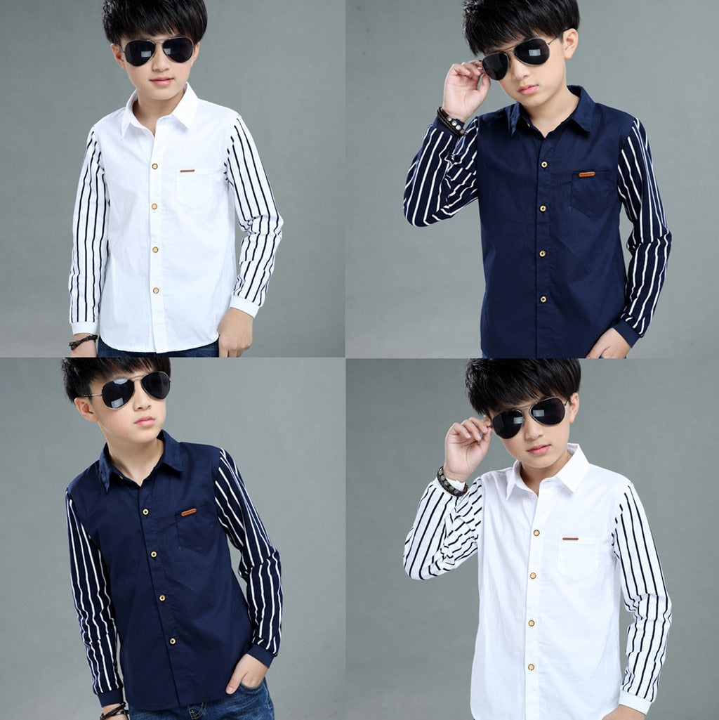 This stylish shirt is made from lightweight fabrics to keep him comfortable throughout the day.