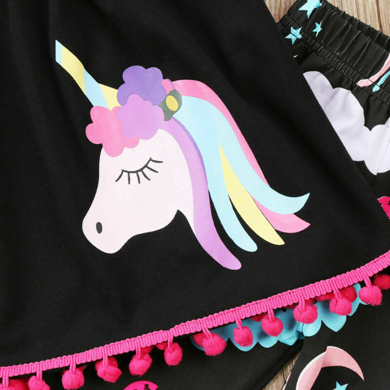 Girls Unicorn Long Sleeve Dress & Floral Leggings