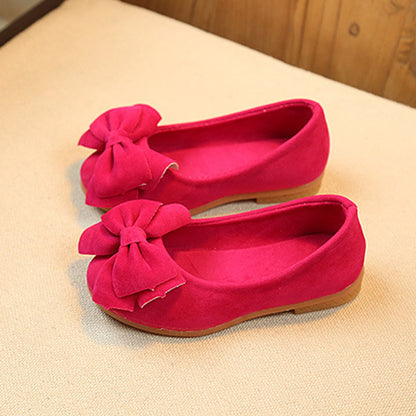 Girls Bowknot Soft Slip-on Party Dance Shoes